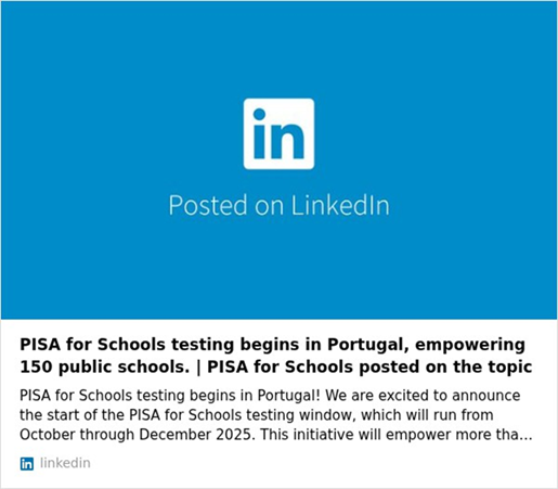 Testes PISA for Schools